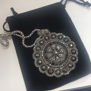 Hematite & Filigree Medallion, NWT-Boutique